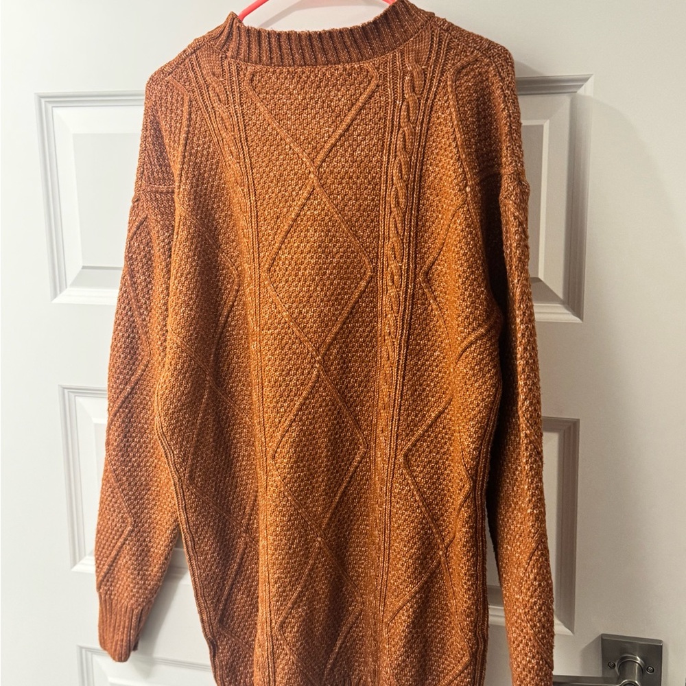 Dark orange Cable Knit Sweater dress